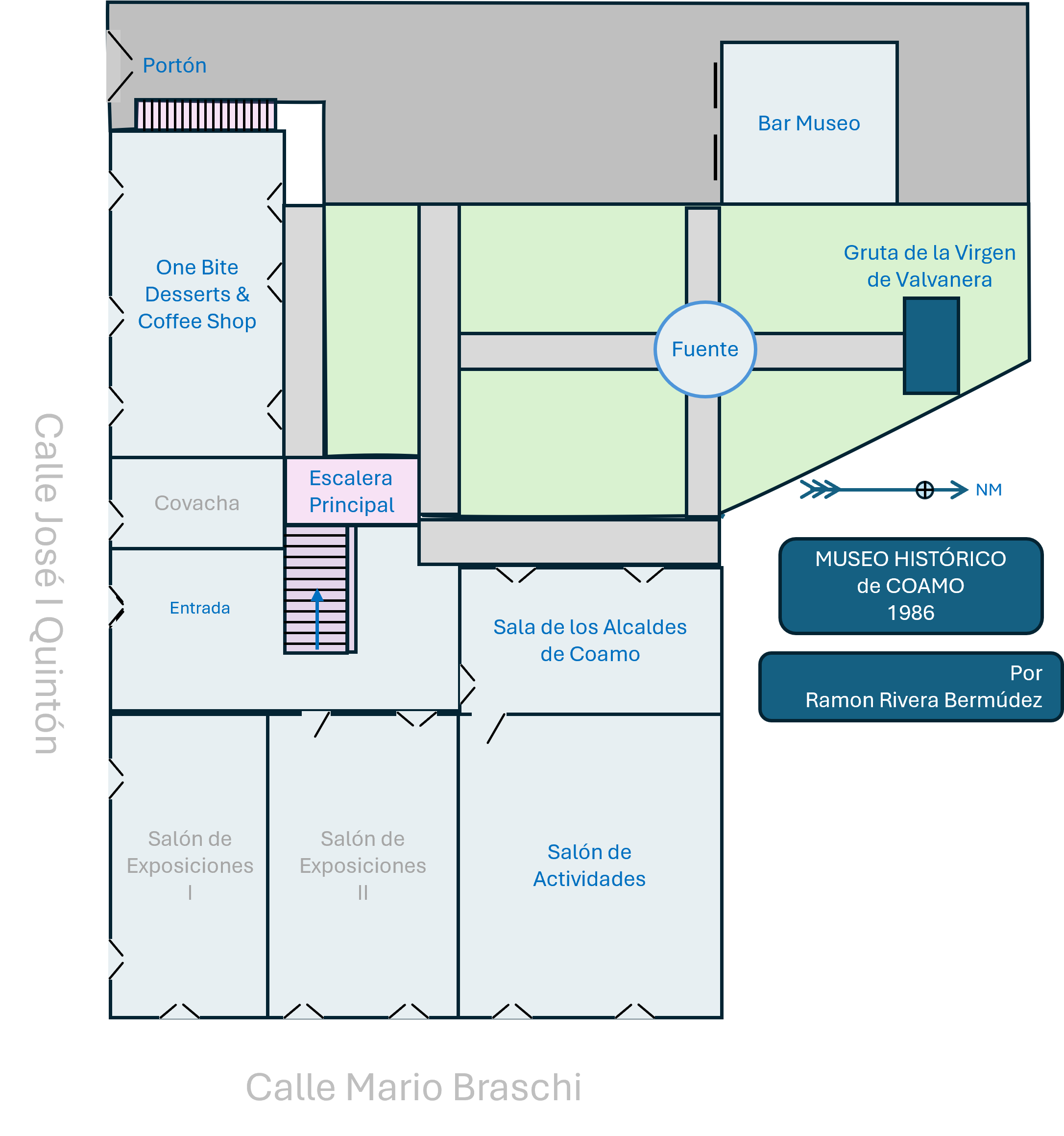 Plano del primer piso del Museo Histórico Ramón Rivera Bermúdez